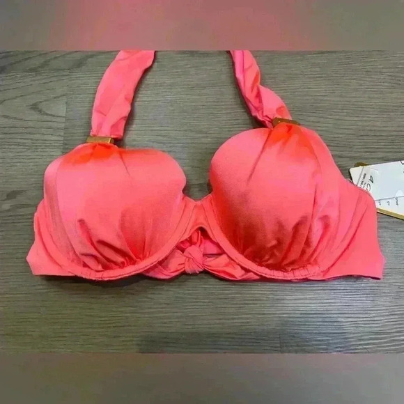 A.CHE NWT Women’s Viona Top Coral Swimsuit Bikini Top Size 32DD, ‎ 34D, 36C, 38B - Picture 2 of 7